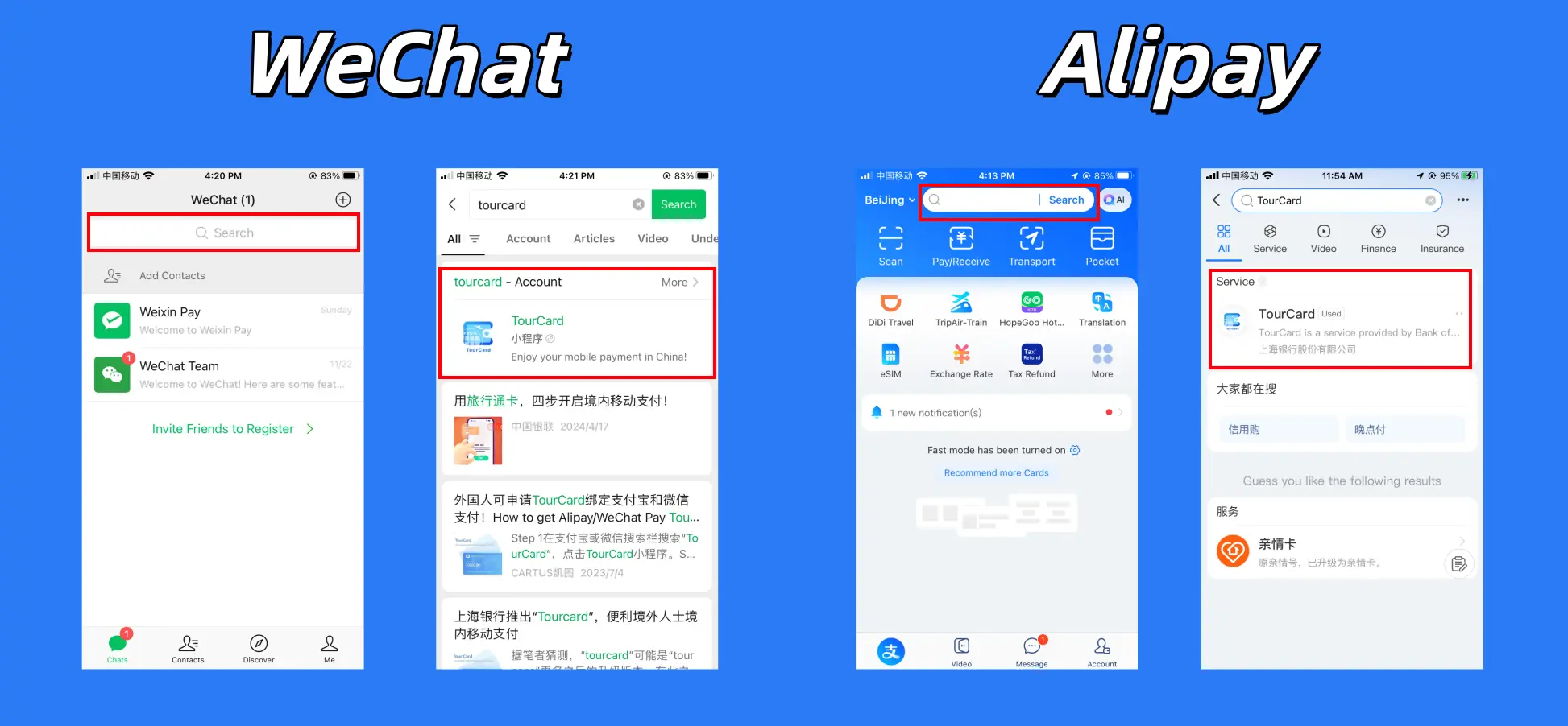 Search for Tour Card